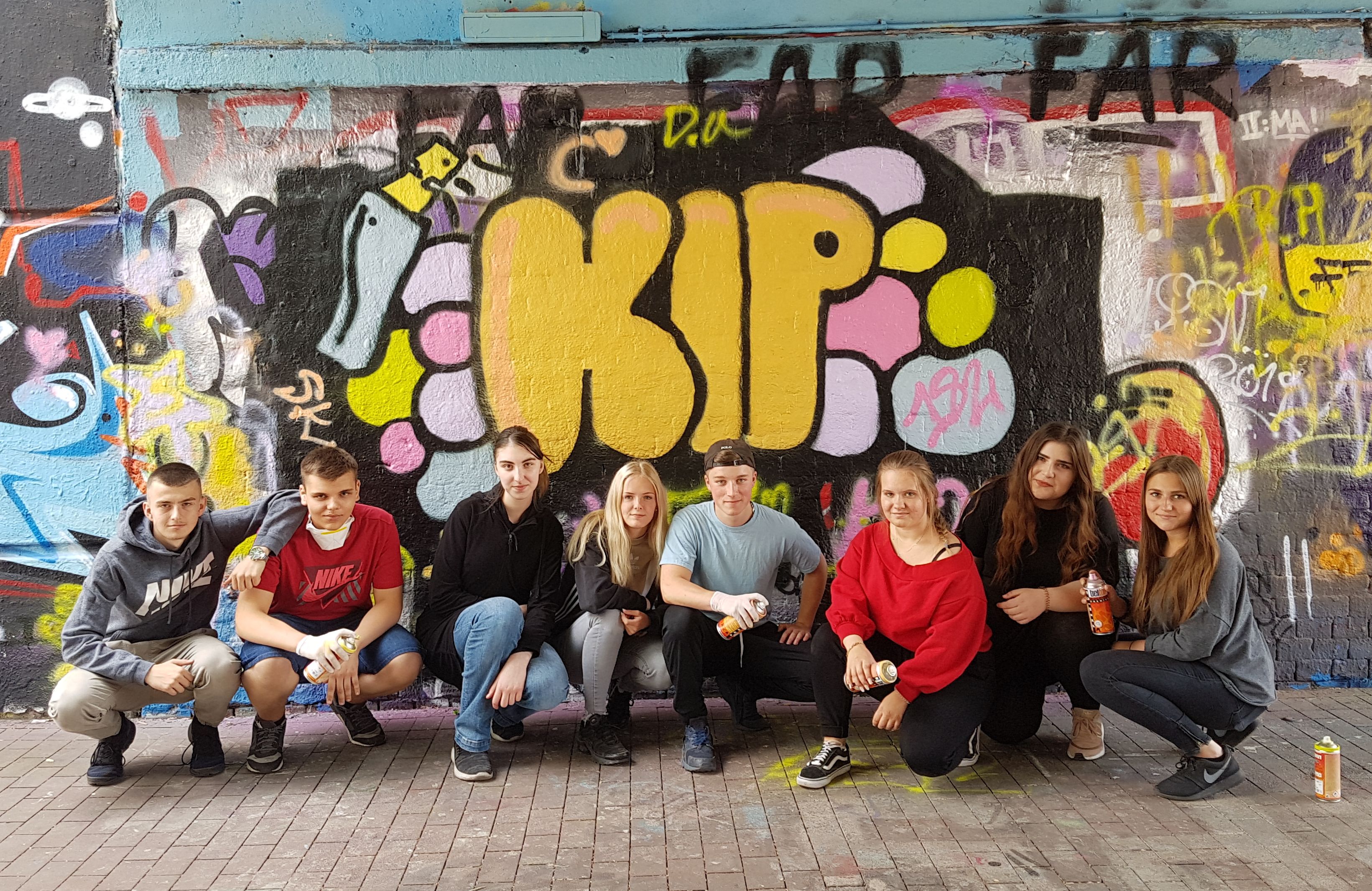 Ausflug der KIP 181 und 182 zu Lämmern und Graffiti-Wand