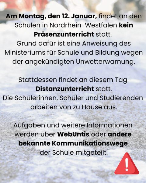 Unterricht am 12.01.2026